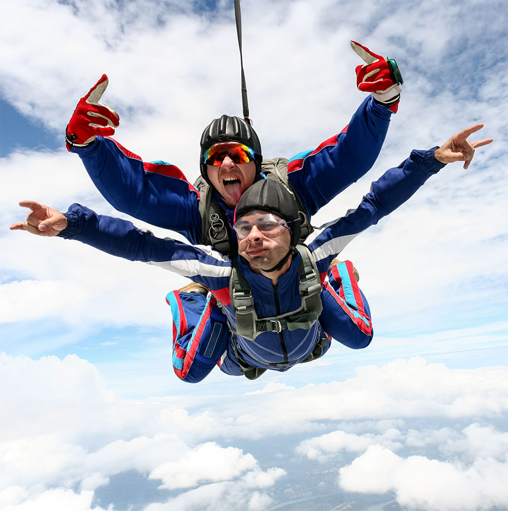Boys skydiving on Bespoke esperience